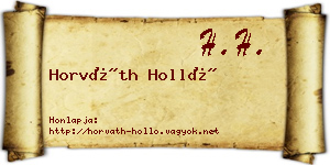 Horváth Holló névjegykártya